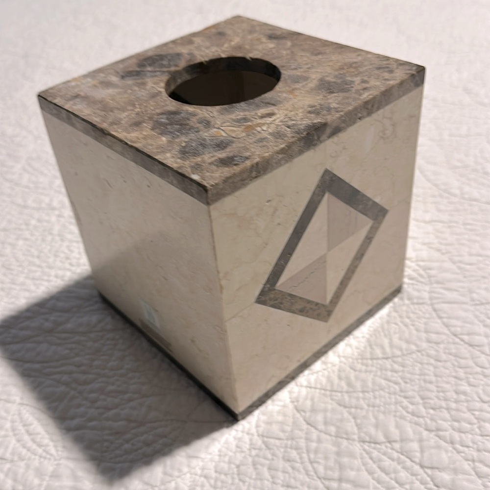 NWT Marble Natural stone Tissue box Holder